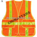 Orange Reflective Safety Vest with PVC Reflectors Adjustable Side Tabs